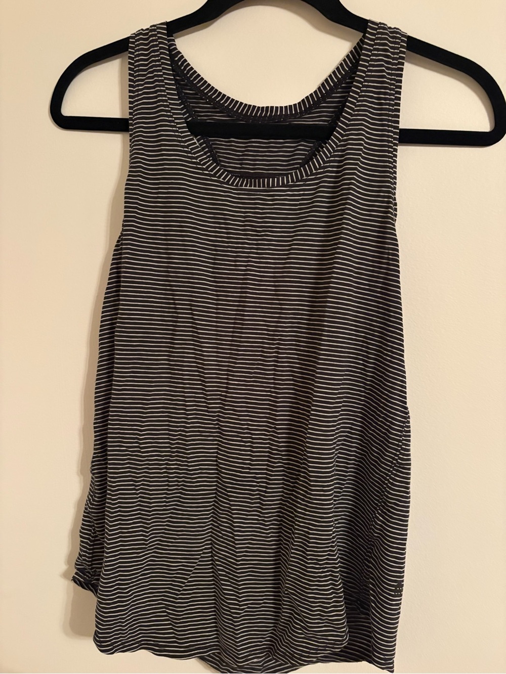 lululemon athletica Black and White Striped Racerback Tank